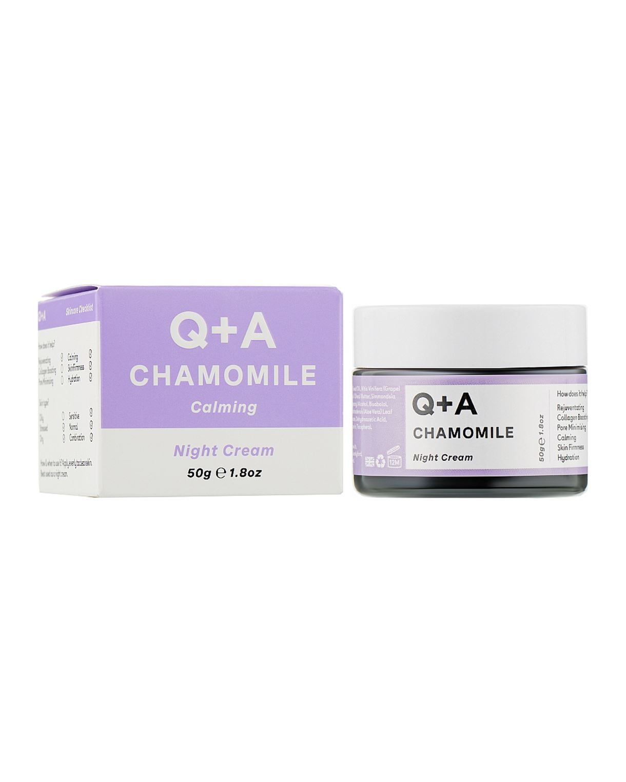 Нічний крем для обличчя Q+A - Chamomile Night Cream