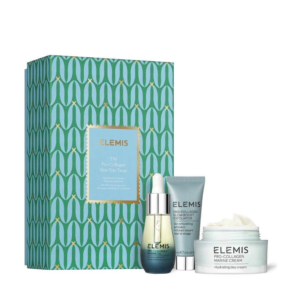 ELEMIS Kit: The Pro-Collagen Skin Trio Treat Hydrate & Exfoliate Skincare Routine - Тріо Про-Колаген для ексфоліації, зволоження та сяйва шкіри