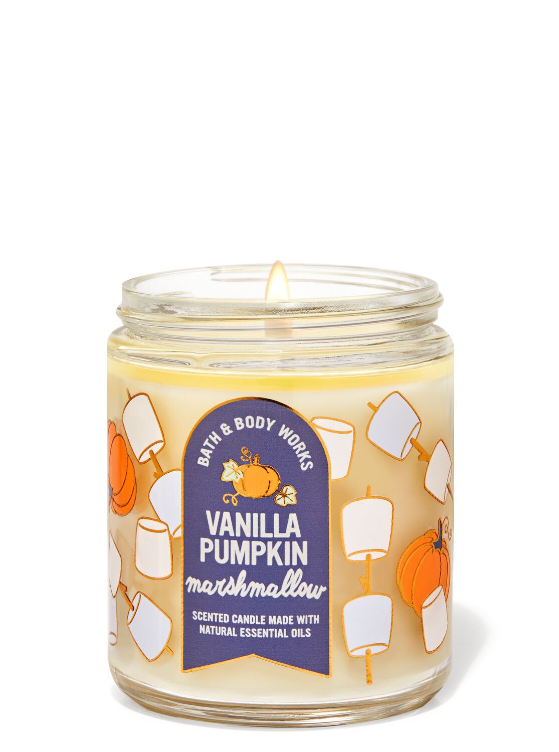 Середня свічка BATH & BODY WORKS - VANILLA PUMPKIN MARSHMALLOW