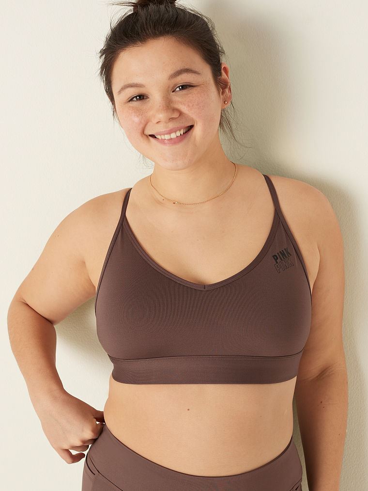 Топ PINK ULTIMATE LIGHTLY LINED SPORTS BRA Red pepper
