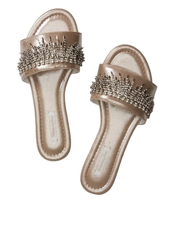 Тапочки зі Стразами Victoria's Secret Fringe Rhinestone Velvet Slides