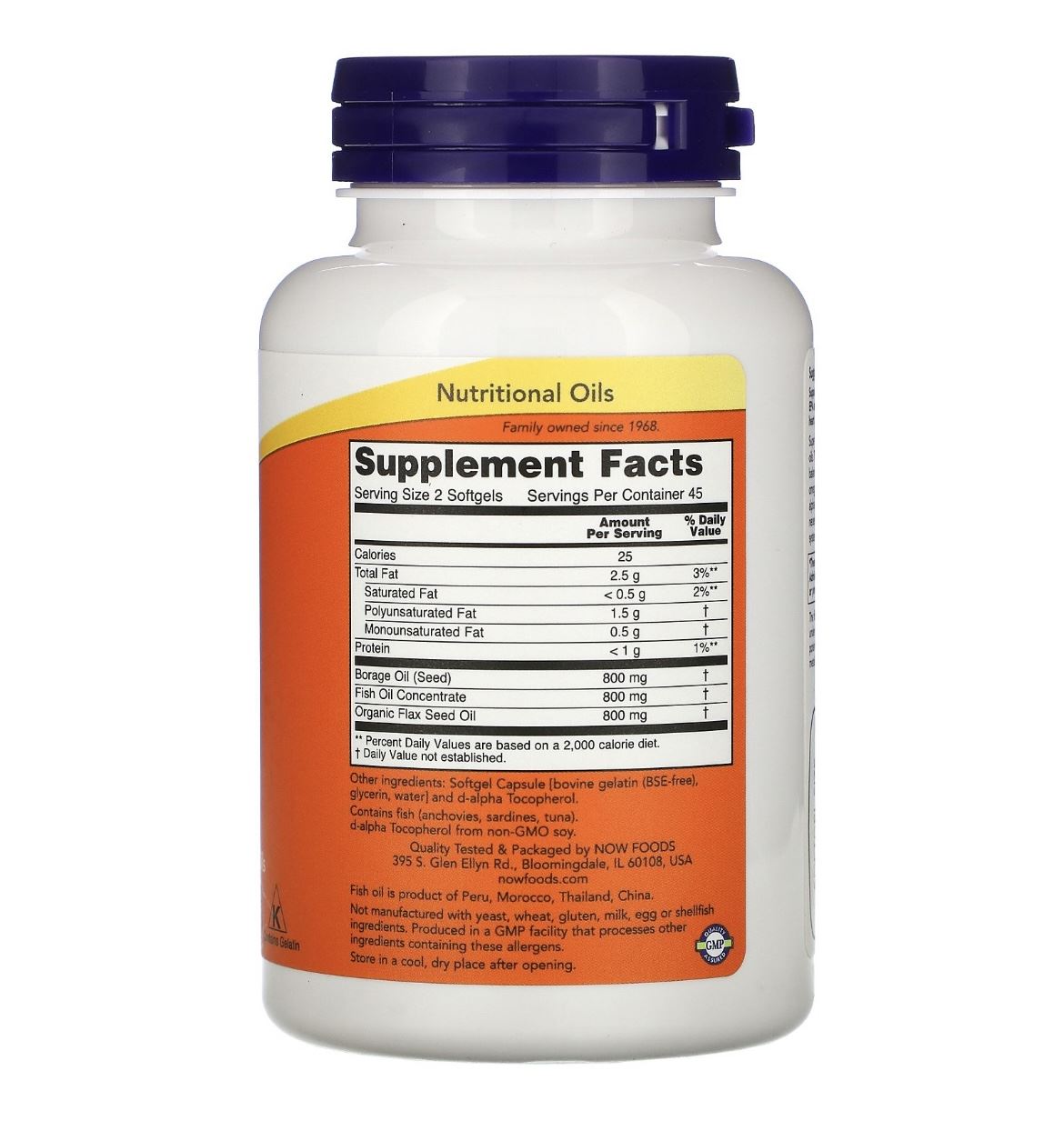 Комплекс супер Омега 3-6-9 Now Foods - Super Omega 3-6-9, жирні омега кислоти, 1200 мг, 90 капсул