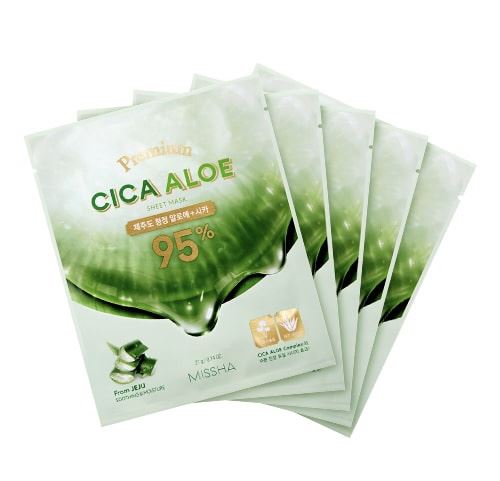Маска заспокійлива для обличчя з екстрактом алое Missha Premium Aloe Sheet Mask