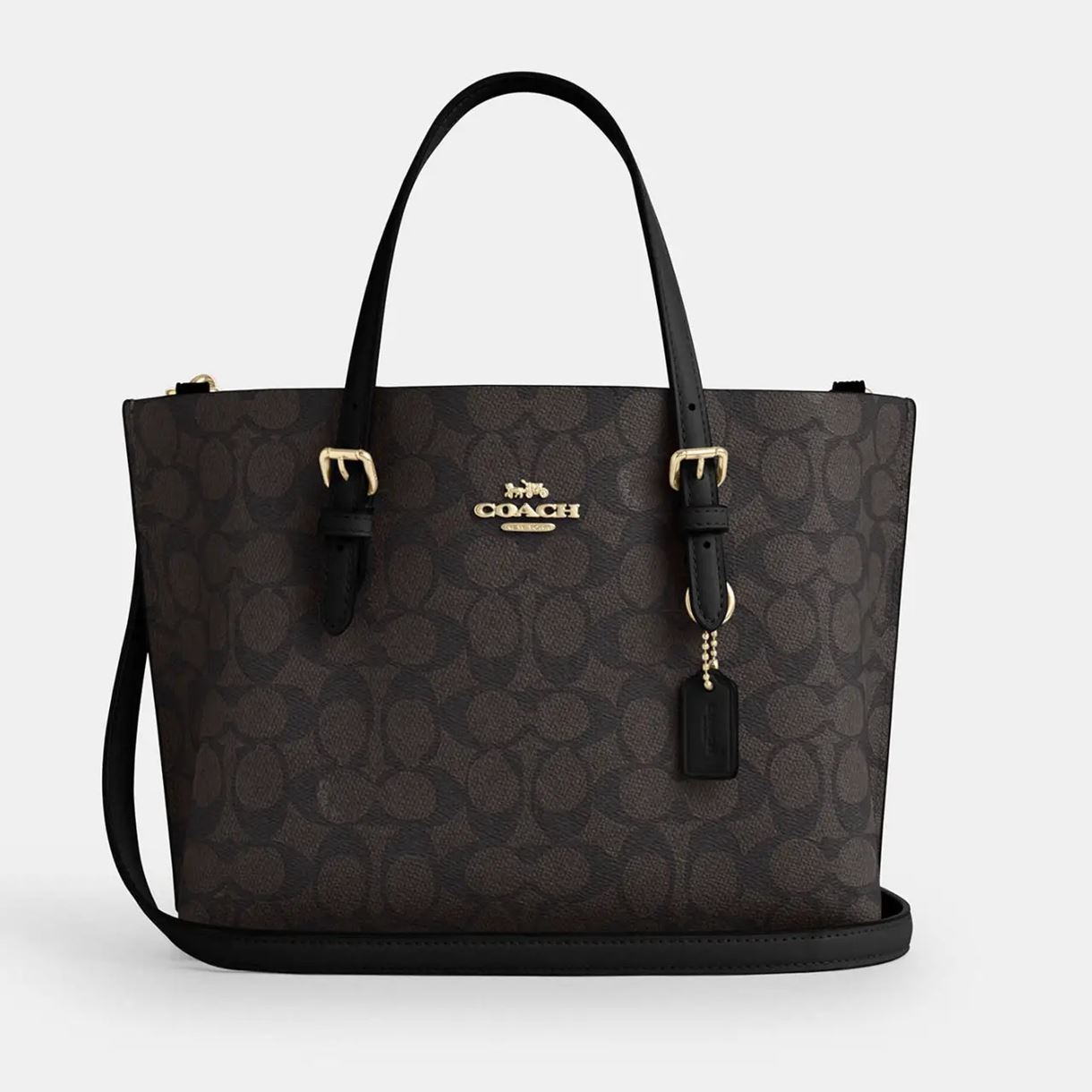 Сумка жіноча Coach Mollie Tote Bag In Signature Canvas Коричневий