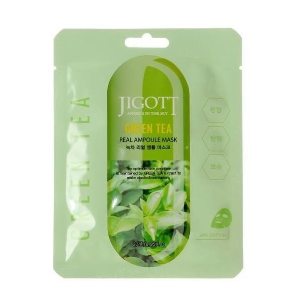 Ампульна маска "Зелений чай" Jigott Green Tea Real Ampoule Mask