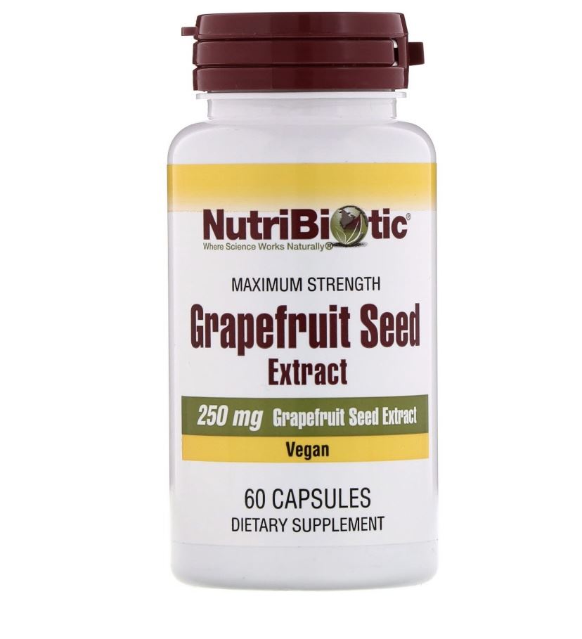 NutriBiotic, екстракт насіння грейпфрута, 250 мг, 60 капсул