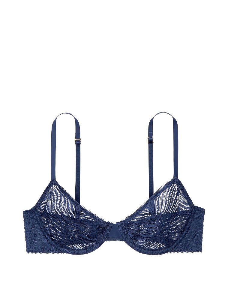 Мереживний Бра Victoria’s Secret Unlined Zebra Lace Demi Bra Ensign Blue