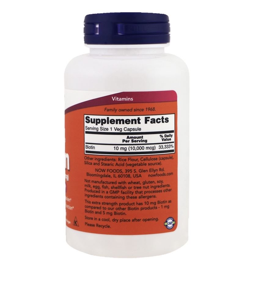 Biotin Now Foods ,10 000 мкг, 120 капсул