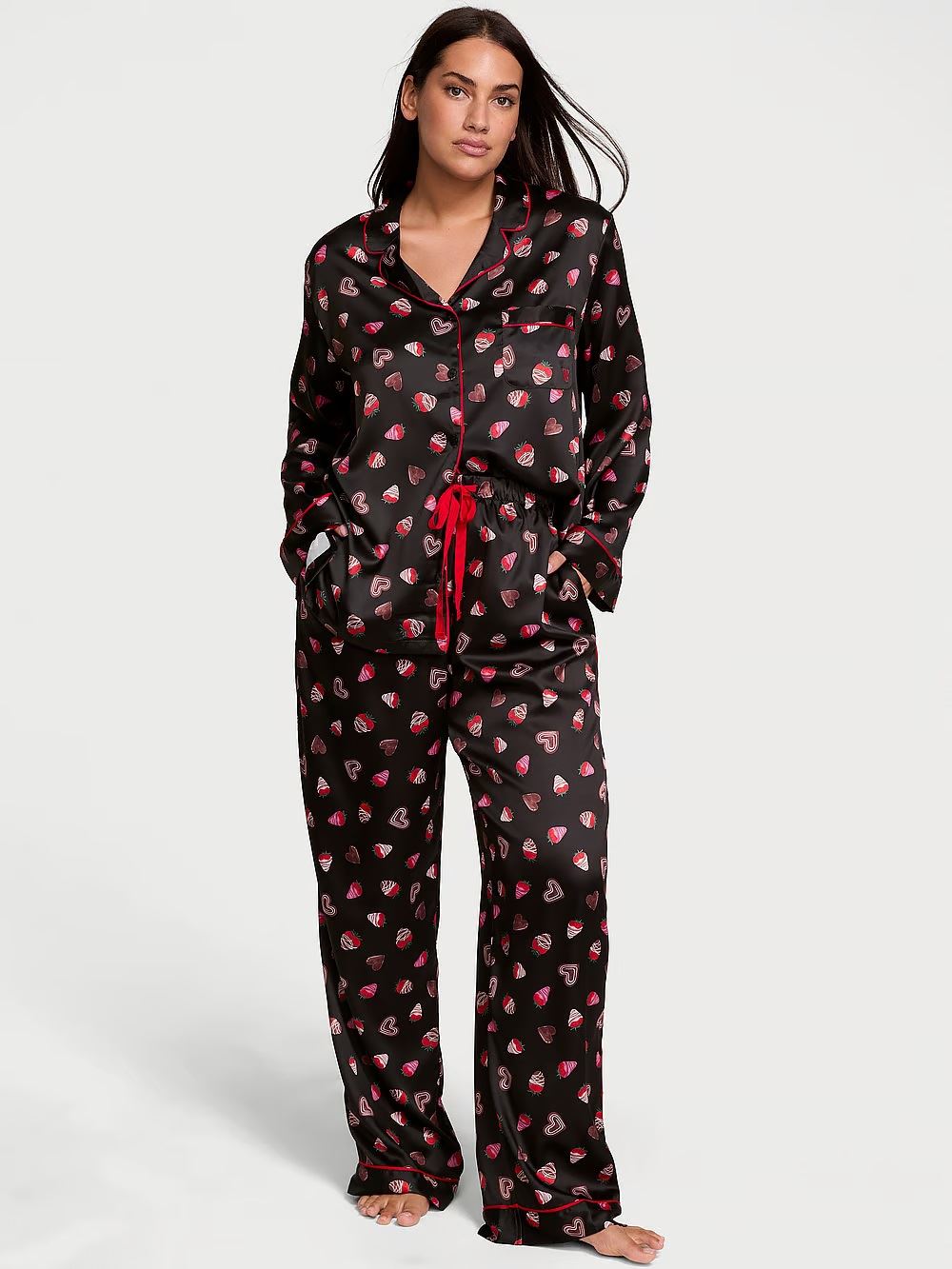 Піжама Victoria's Secret Glazed Satin Long Pajama Set сатинова
