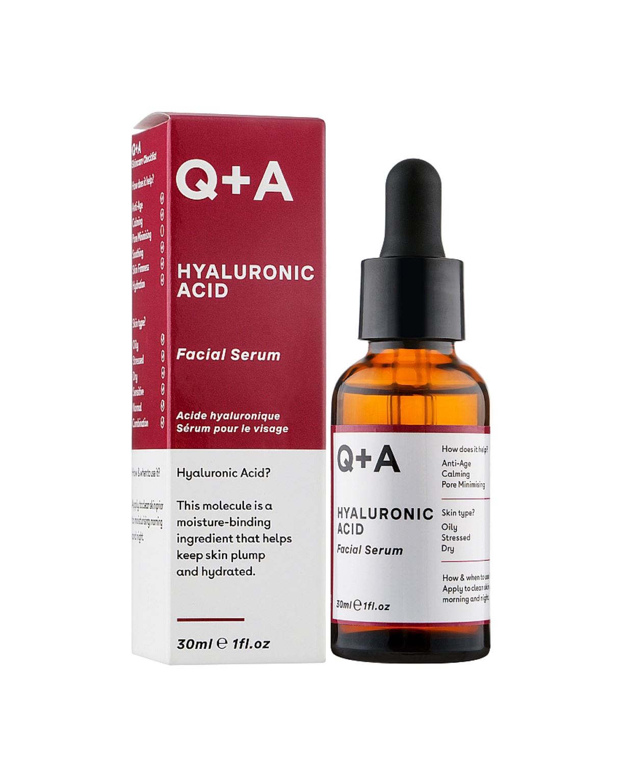 Сироватка для обличчя "Гіалуронова кислота" Q+A - Hyaluronic Acid Facial Serum (30ml)