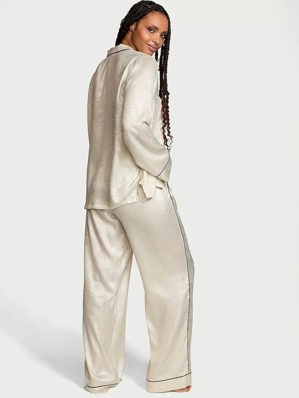 Атласна піжама з штанами Glazed Satin Long PJ Set Victoria's Secret