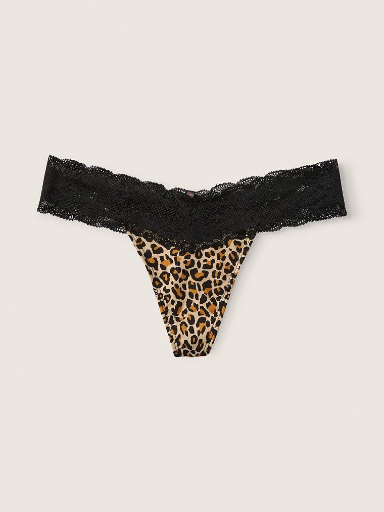 ТРУСИКИ-СТРІНГИ хлопкові з мереживом Victoria’s Secret