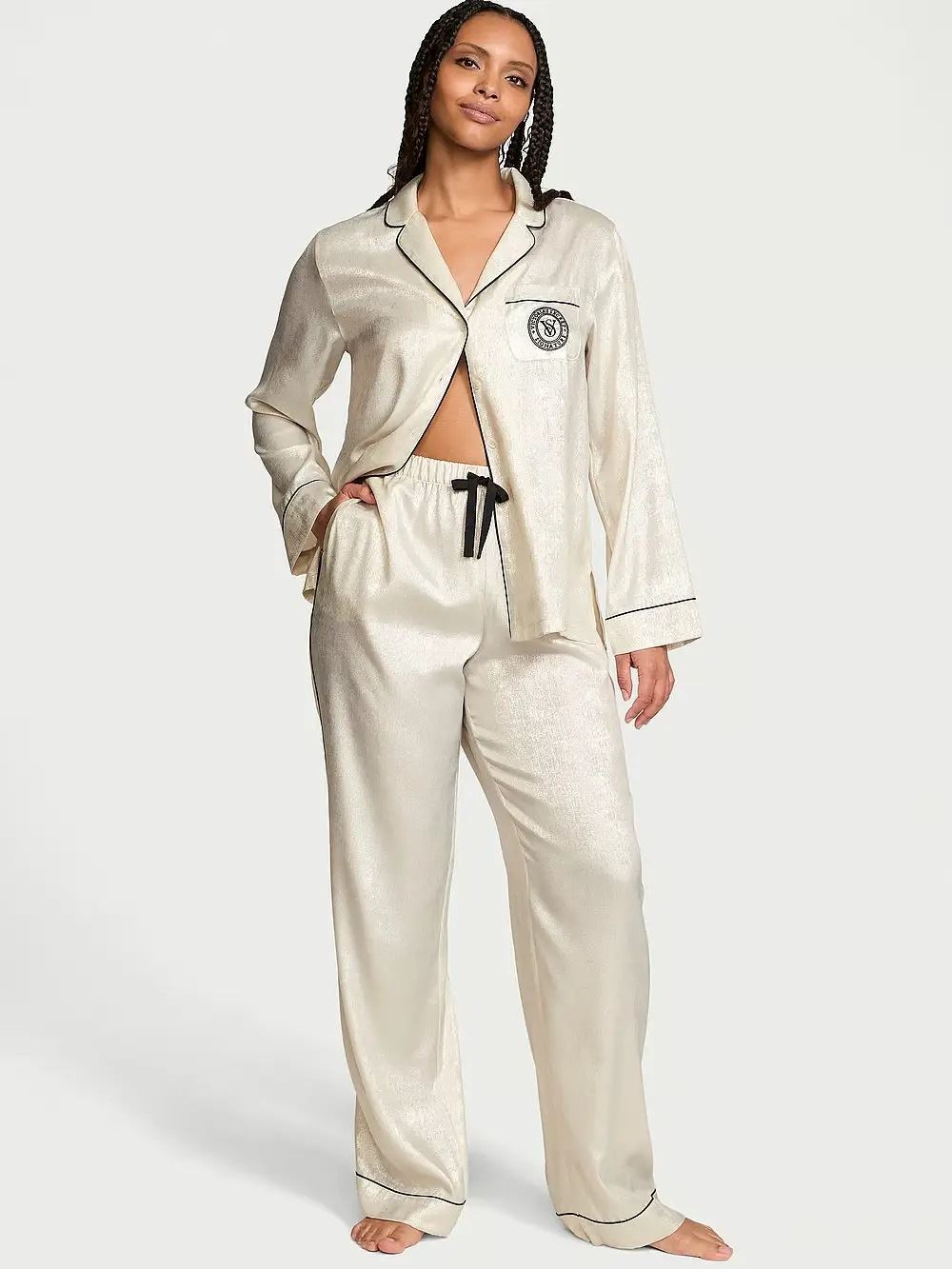 Атласна піжама з штанами Glazed Satin Long PJ Set Victoria's Secret