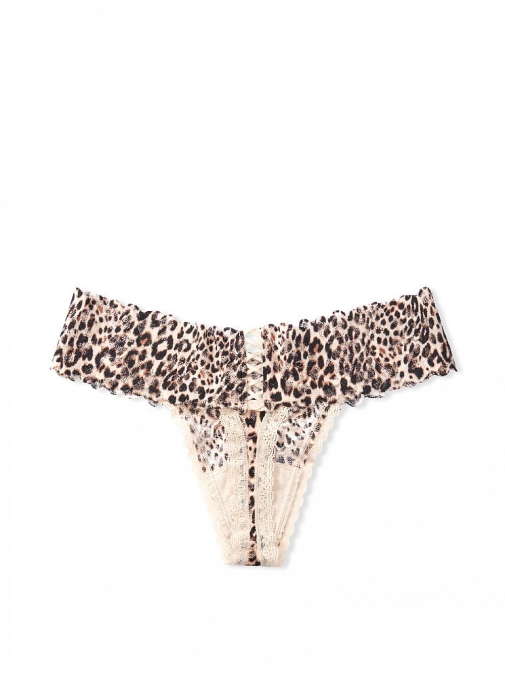 СТРIНГИ VICTORIA'S SECRET COTTON LACE-UP THONG PANTY LEOPARD LOVE