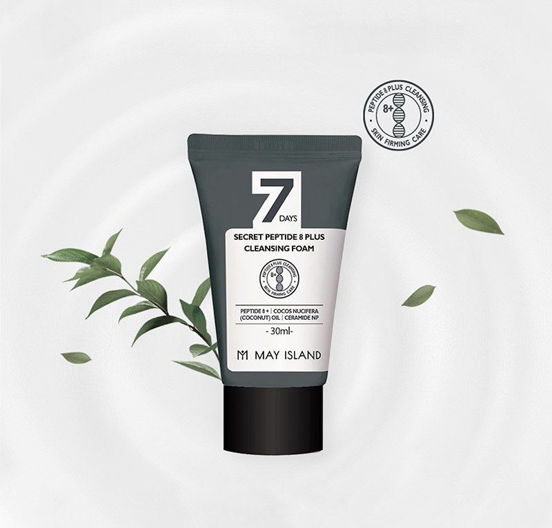Очищаюча пінка для обличчя з пептидами May Island 7 Days Secret Peptide 8 Plus Cleansing Foam 30 ml