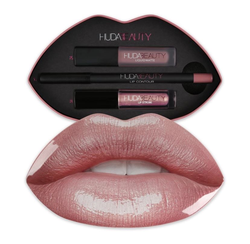 Набор для губ HUDA BEAUTY Contour & Strobe Lip Set silverfox/enchanting