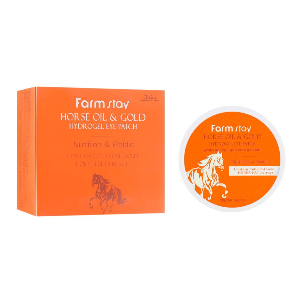 Гідрогелеві патчі з золотом і жиром FarmStay - Jeju Horse Oil & Gold Hydrogel Eye Patch