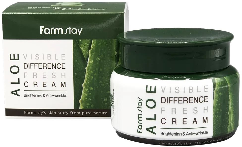 Заспокійливий крем для обличчя Farmstay Visible Difference Fresh Cream Aloe з алое