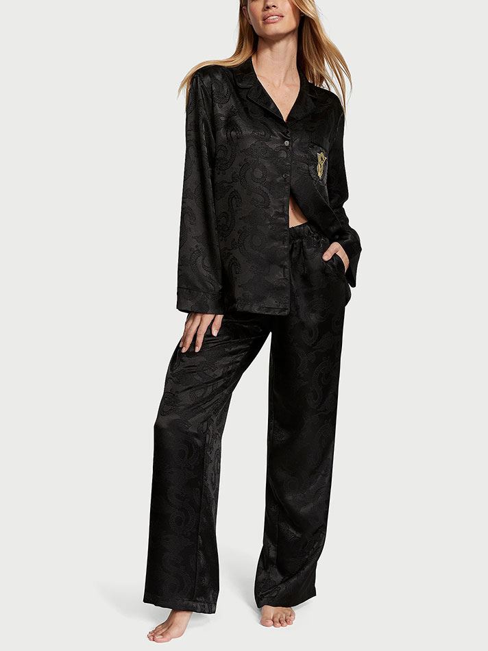 Піжама Сатинова Victoria's Secret Satin Long Pajama Set