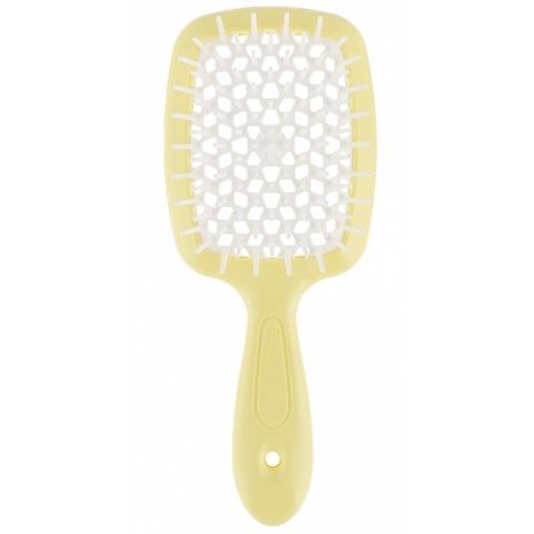 Гребінець для волосся Janeke Superbrush, Жовта з білою