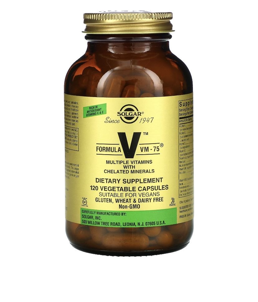 Solgar Формула V,VM-75, мультивітамінні , 120 капсул