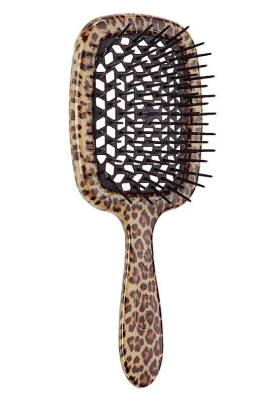 Janeke Superbrush гребінець для волосся, принт леопардовий з чорним