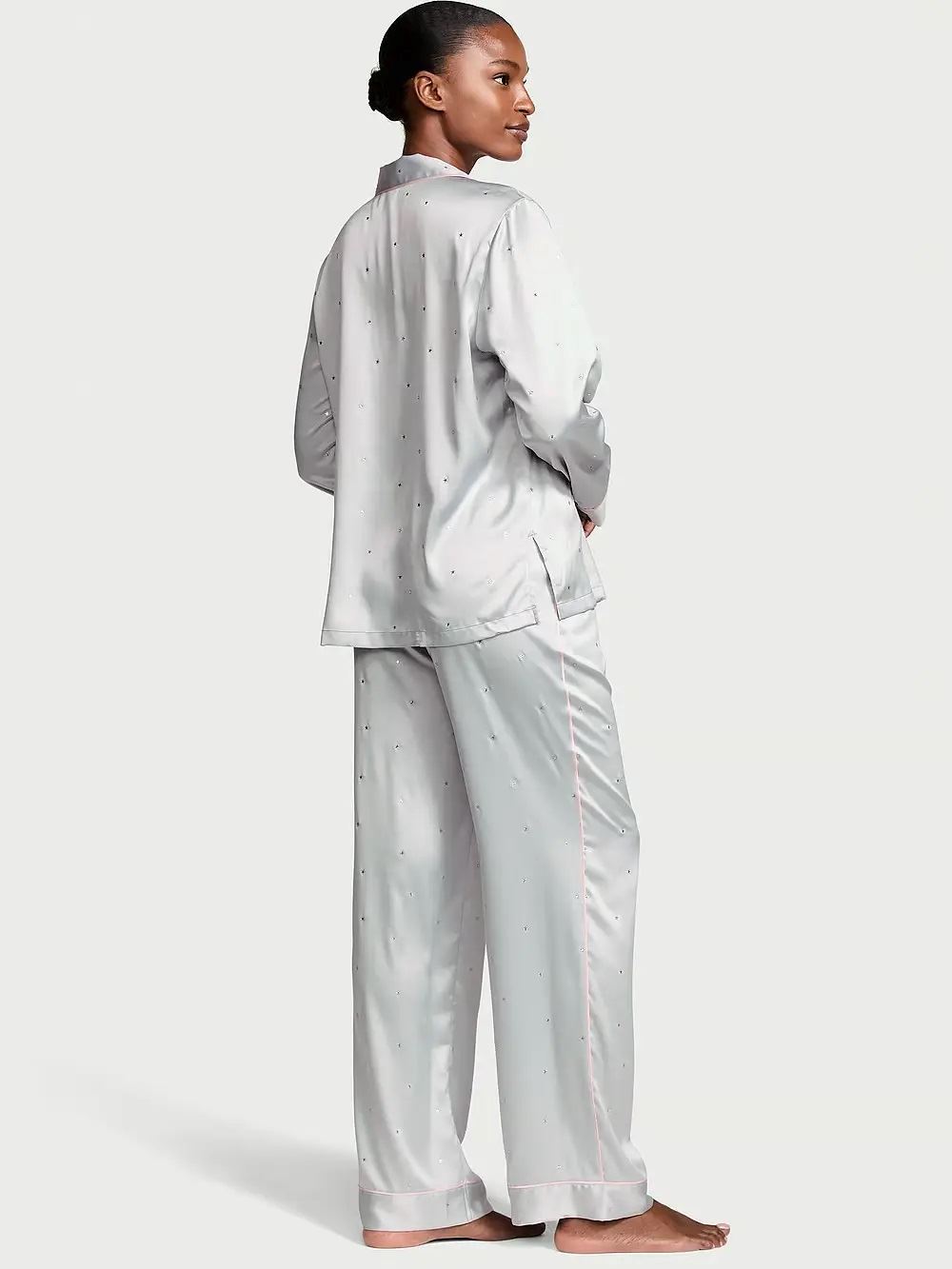 Атласна піжама з штанами Glazed Satin Dew Drop Long PJ Set Victoria's Secret