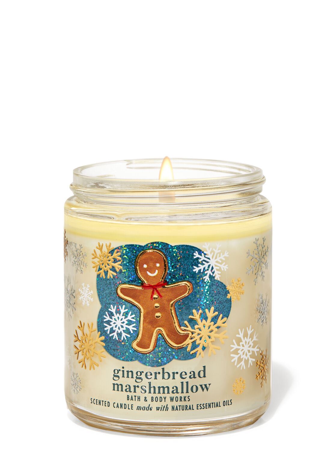 Середня свічка Bath and body works - GINGERBREAD MARSHMALLOW Single Wick Candle