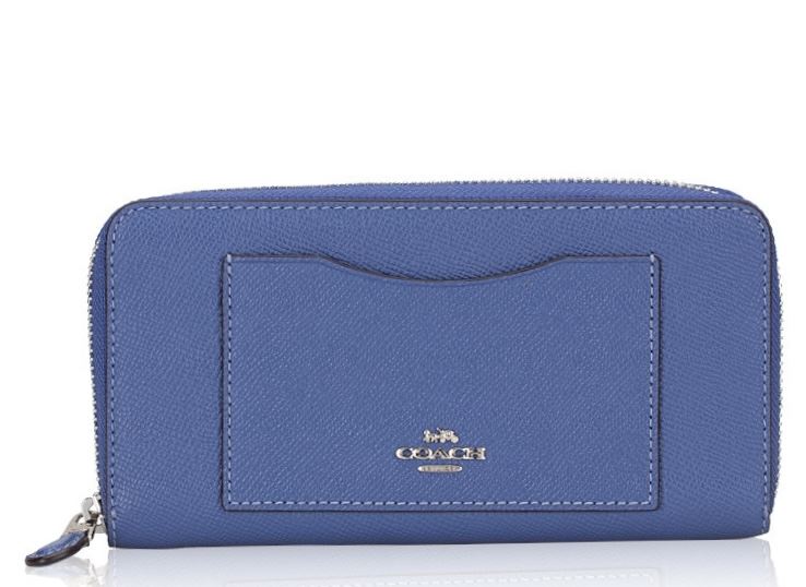 Гаманець Coach LEATHER ZIP WALLET BLUE LAVENDER