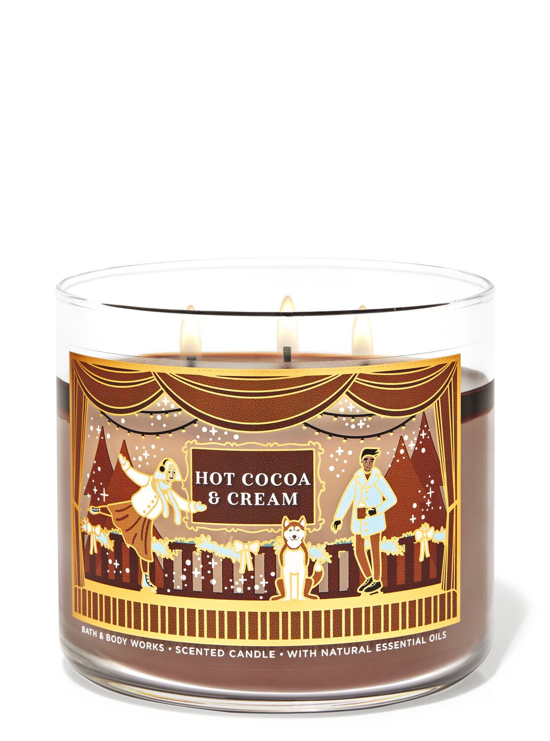 3-х гнітова свічка Bath and Body Works - Hot Cocoa & Cream