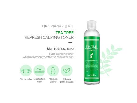 Тонер з екстрактом чайного дерева, для жирної і проблемної шкіри, Secret Key, Tea Tree Represh Calming Toner, 248 мл