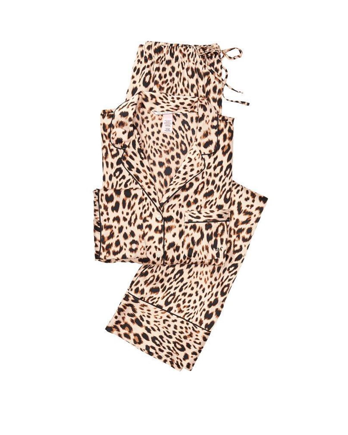 Сатинова піжама VICTORIA’S SECRET CHAMPAGNE LEOPARD SATIN PJ SET