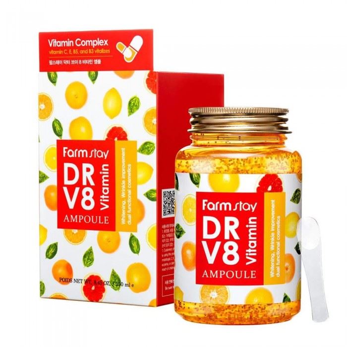Сироватка для обличчя ампульна вітамінна Farm Stay DR-V8 Vitamin Ampoule 250ml