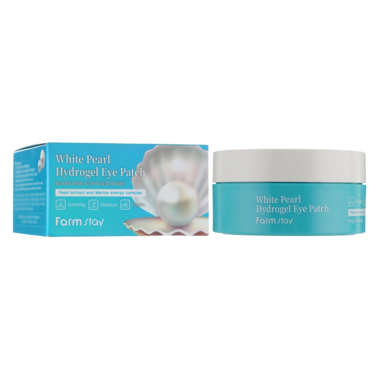 Гідрогелеві патчі з екстрактом перлів Farmstay - White Pearl Hydrogel Eye Patch