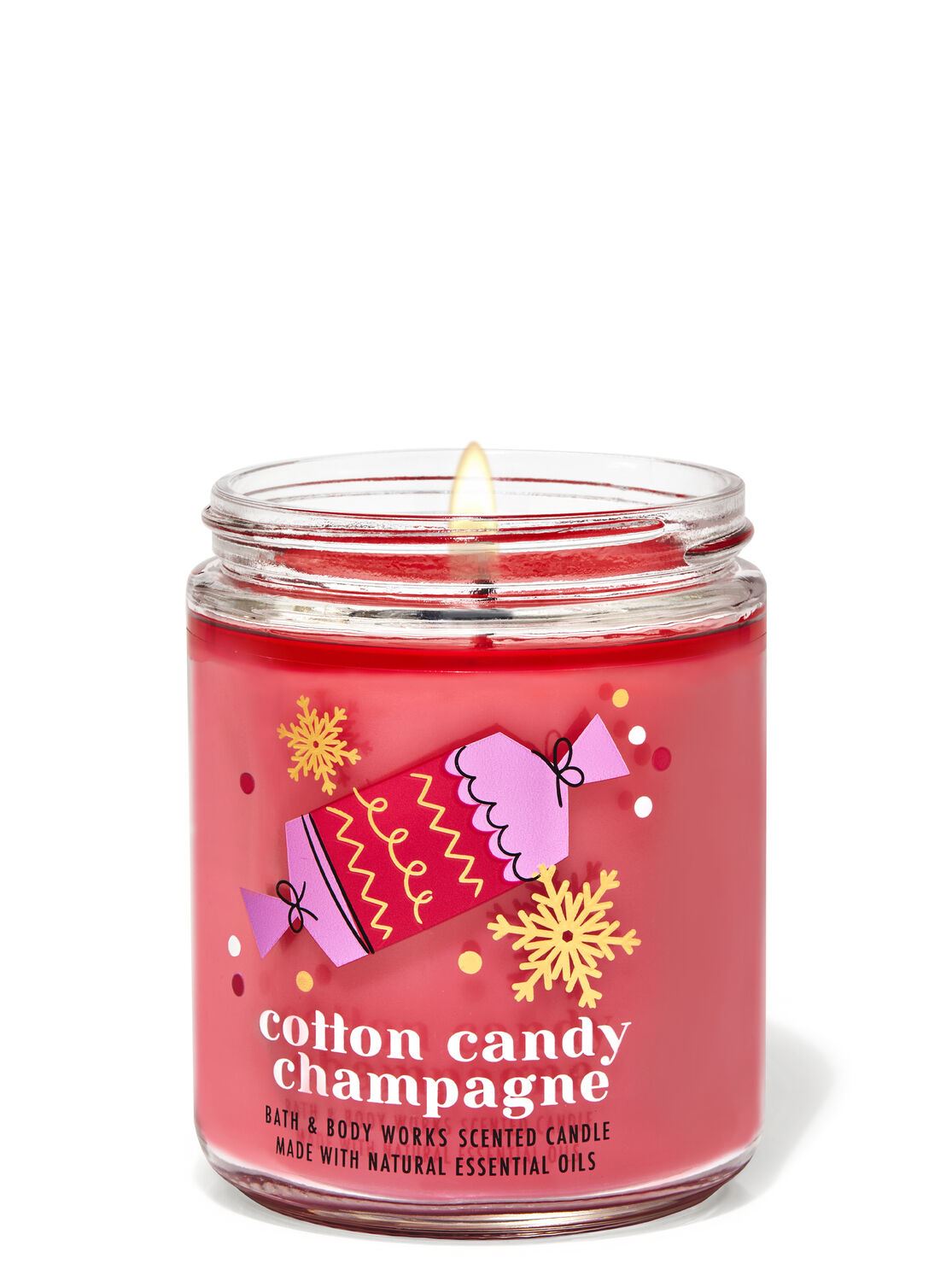 Середня свічка Bath and body works - COTTON CANDY CHAMPAGNE Single Wick Candle