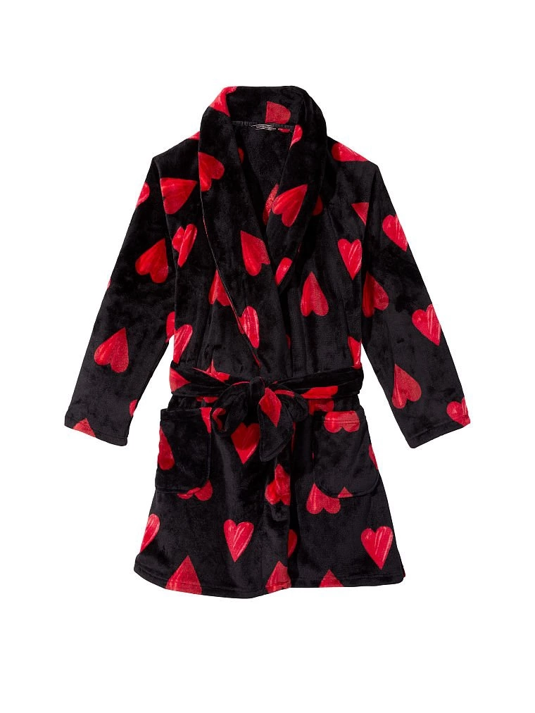 ХАЛАТ VICTORIA’S SECRET LOGO SHORT COZY ROBE RED HEARTS