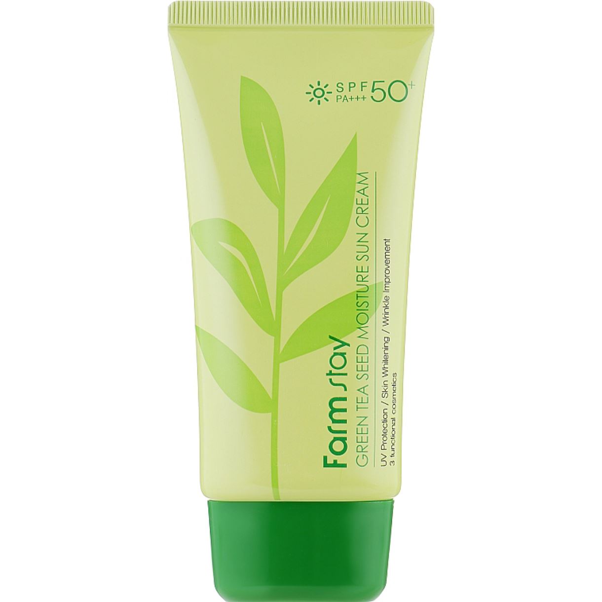 Сонцезахисний крем з екстрактом зеленого чаю. FarmStay - Green Tea Seed Moisture Sun Cream SPF50