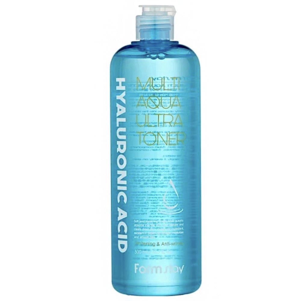 Тонер із гіалуроновою кислотою FarmStay Hyaluronic Acid Multi Aqua Ultra Toner 500 ml