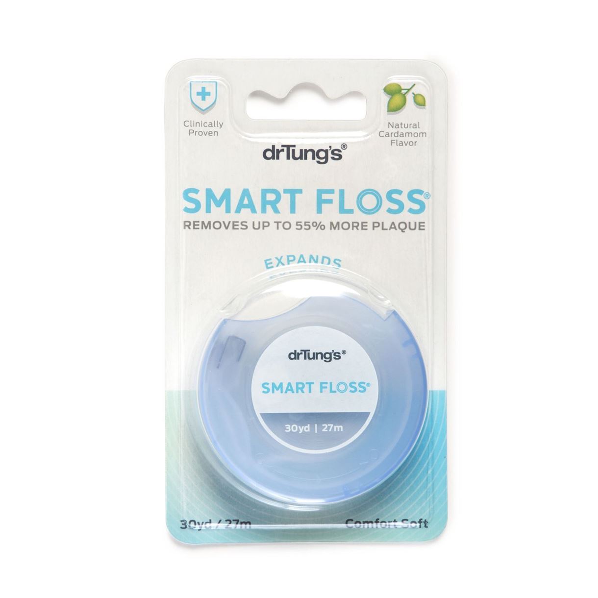 Dr. Tung's, Smart Floss, Зубная нить со вкусом кардамона, 30 yd (27 м)