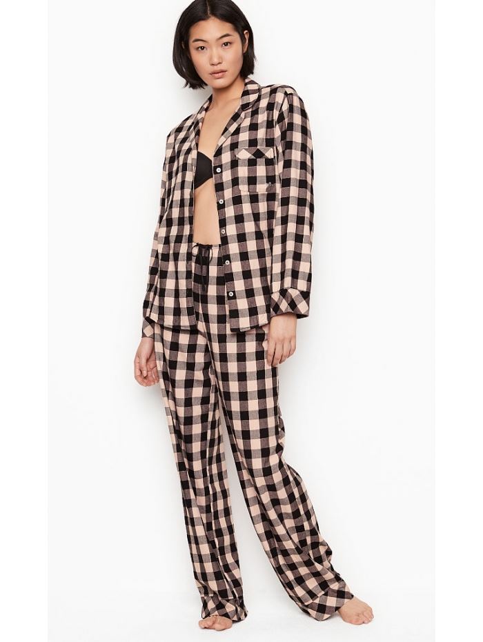 Фланелева Піжама VICTORIA’S SECRET COTTON PRINTED FLANNEL LONG PJ SET,