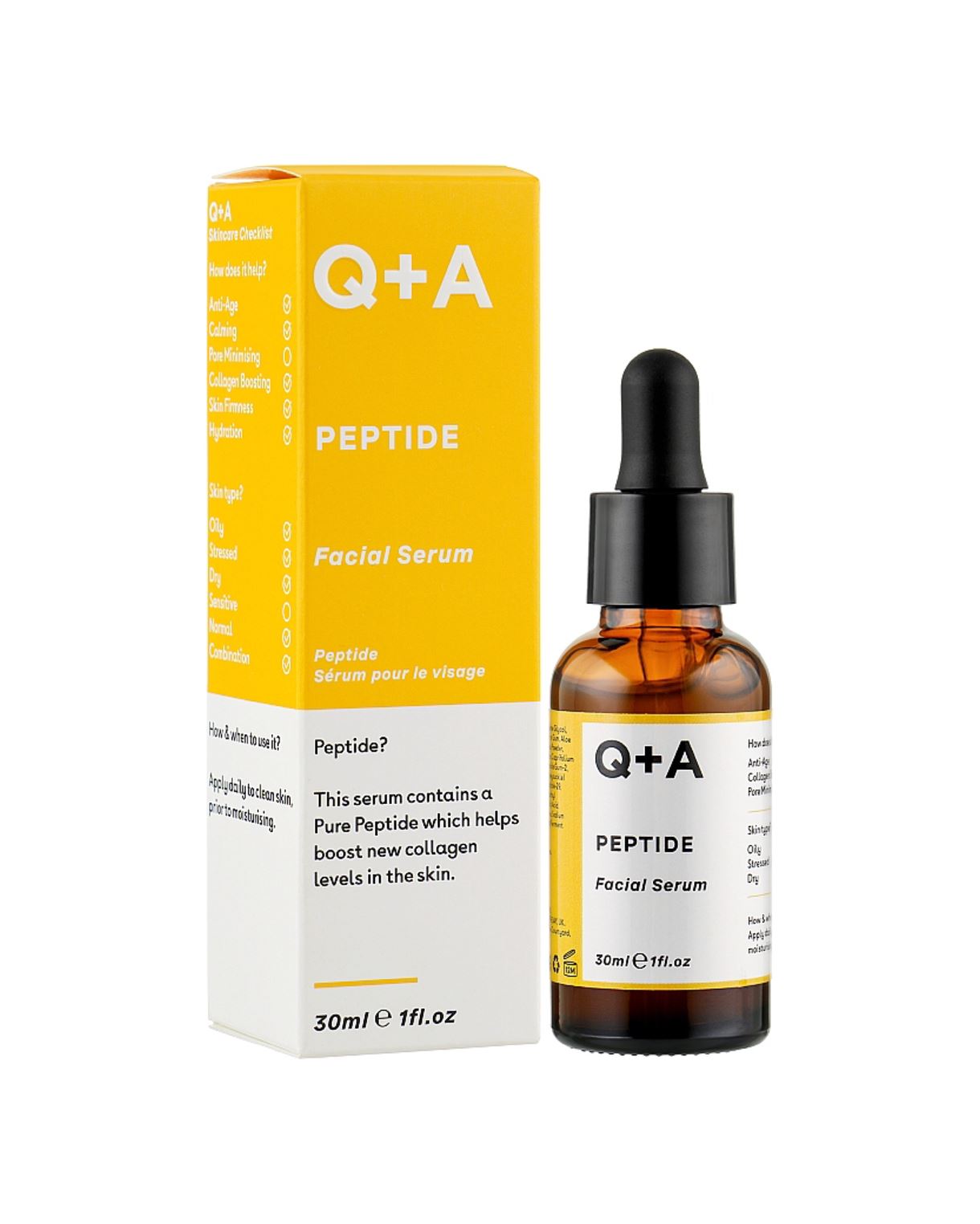 Пептидна сироватка для обличчя Q+A - Peptide Facial Serum (30ml)
