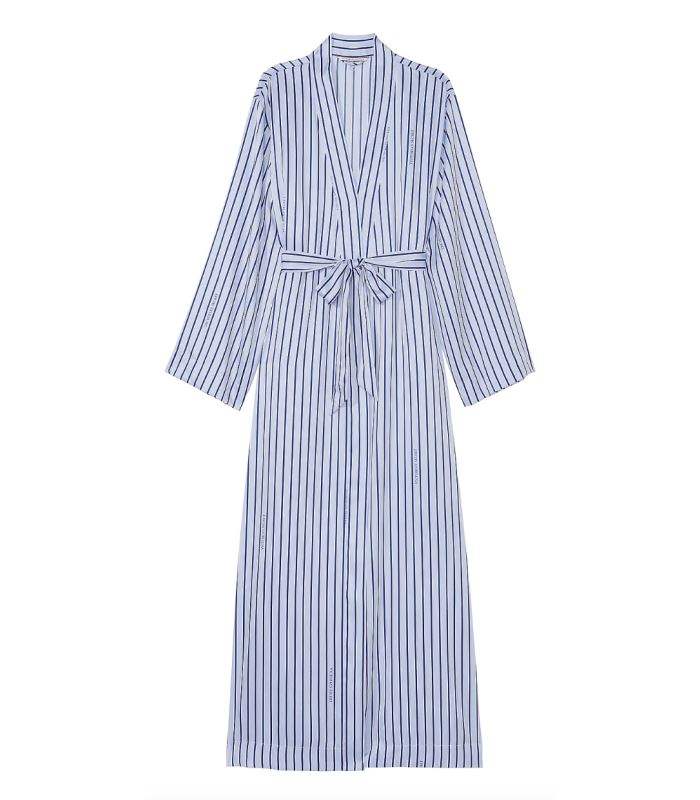 Сатиновий халат Victoria's Secret - Blue Crescent Stripes