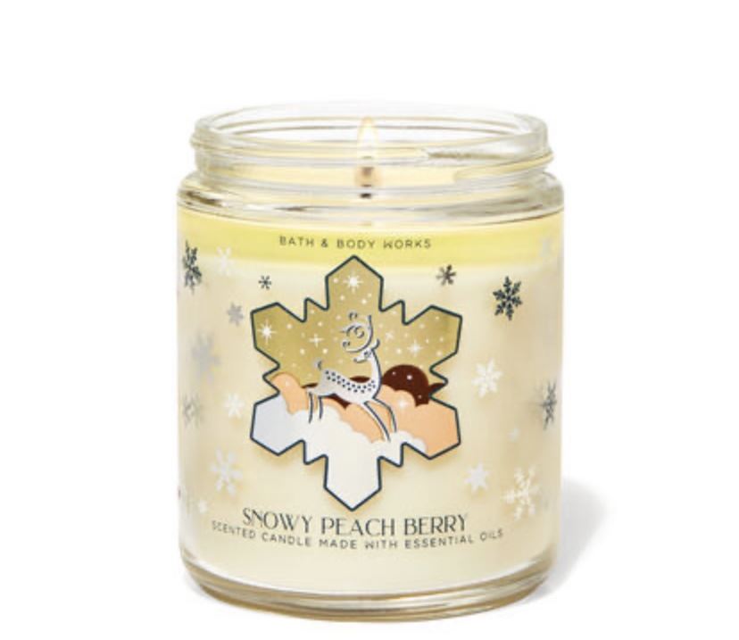 Средняя свеча Bath&body works Snowy Peach Berry