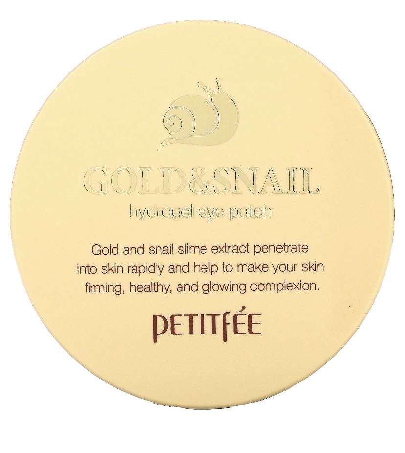 ГІДРОГЕЛІВІ ПАТЧІ ІЗ ЗОЛОТОМ І МУЦИНОМ РАВЛИКА PETITFEE GOLD & SNAIL HYDROGEL EYE PATCH