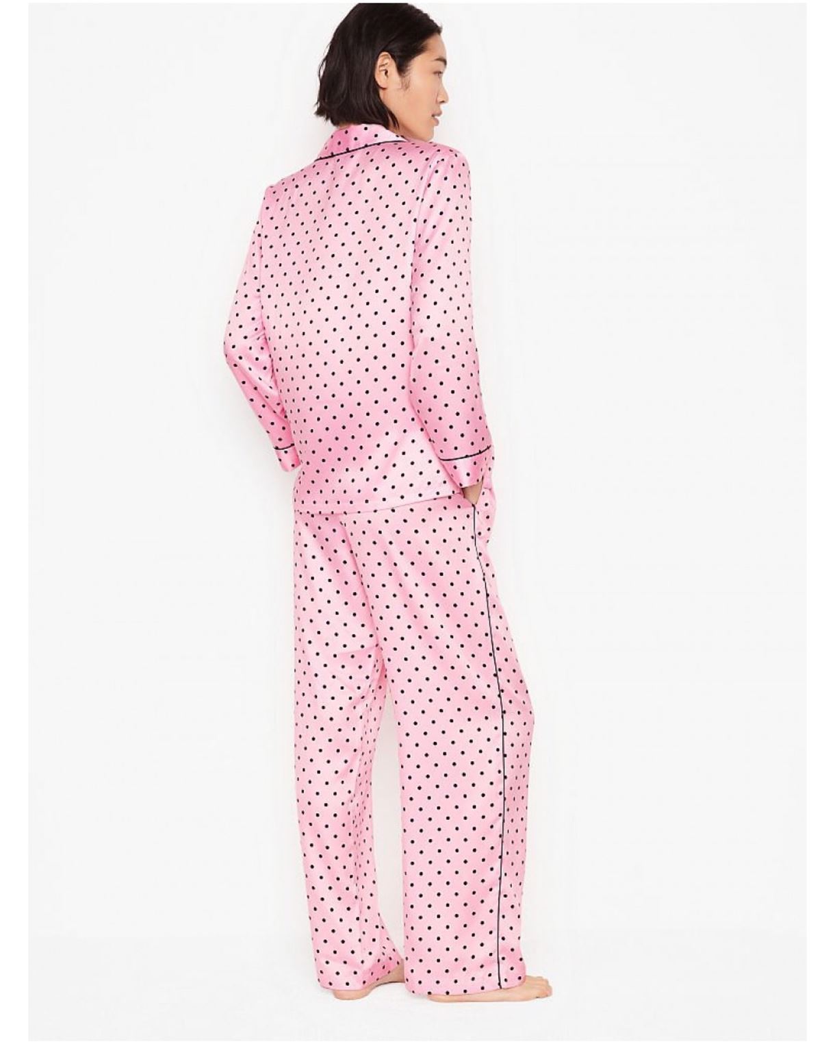 Сатинова піжама VICTORIA’S SECRET THE SATIN LONG PJ SET CASUAL DOT