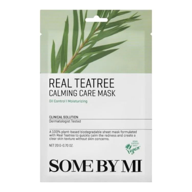 Some By Mi real teatree calming care mask - Тканинна маска для обличчя з екстрактом зеленого чаю
