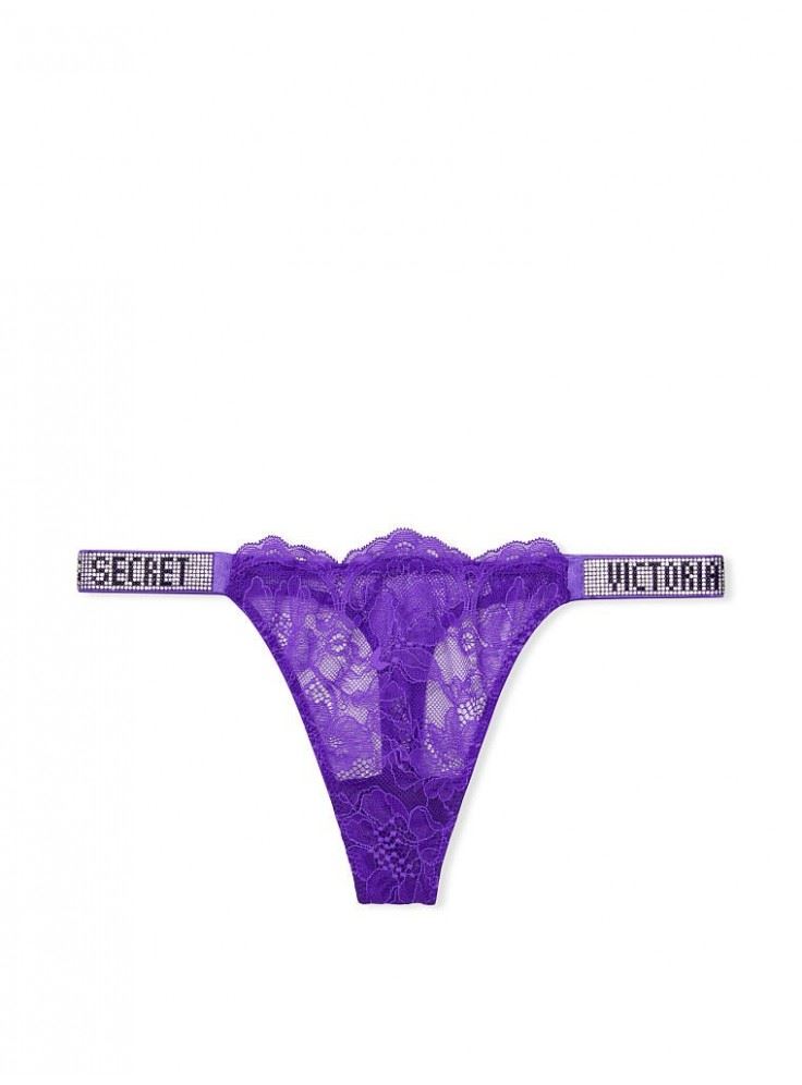ТРУСИКИ ЗІ СТРАЗАМИ VICTORIA'S SECRET VERY SEXY SHINE STRAP THONG PANTY, purple