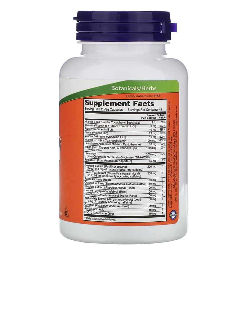 Now Foods Energy, 90 капсул