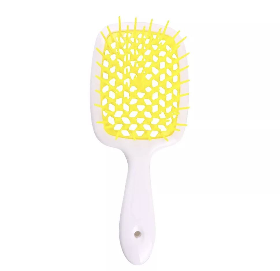 Гребінець для волосся Janeke Superbrush, білий з жовтими