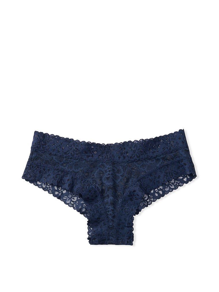 Безшовні трусики Victoria’s Secret - No-Show Floral Lace Cheeky Panty (noir navy)